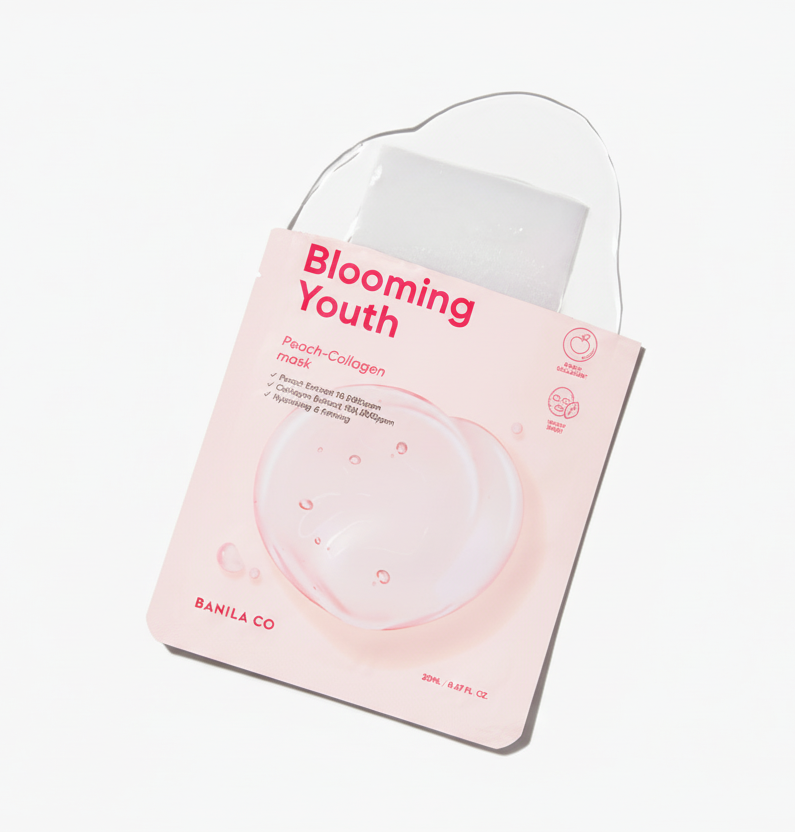 [BANILA CO] Blooming Youth Peach Collagen Mask(5ea) | Vegan Plumping & Dewy Glow