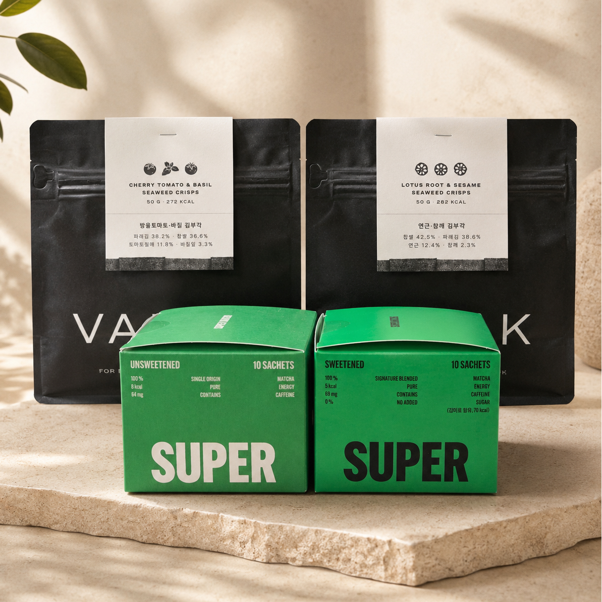 [Vasak & Super Matcha] Korean Matcha & Seaweed Crisps Gift Set