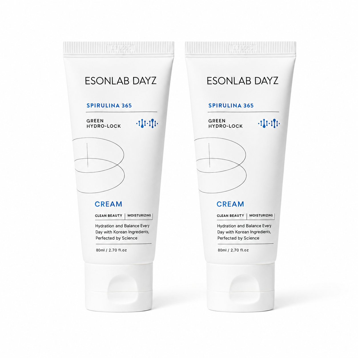[Esonlab Dayz] Spirul 365, 80mlx2 (Double Set) | Rice Bran Water + Spirulina Moisture Cream