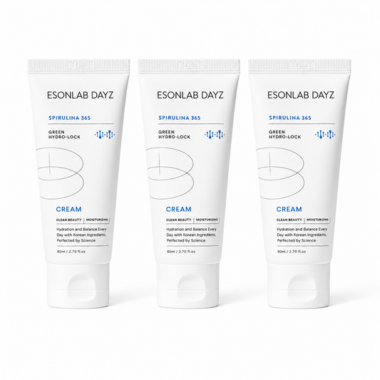 [Esonlab Dayz] Spirul365 Green Hydro-Lock Cream 80ml × 3 | Rice Bran Water & Spirulina Moisture Cream