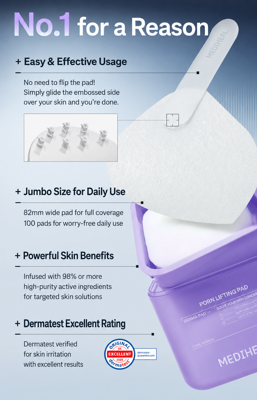 [Mediheal] PDRN Lifting Pad | Hydrating Firming Toner Pads
