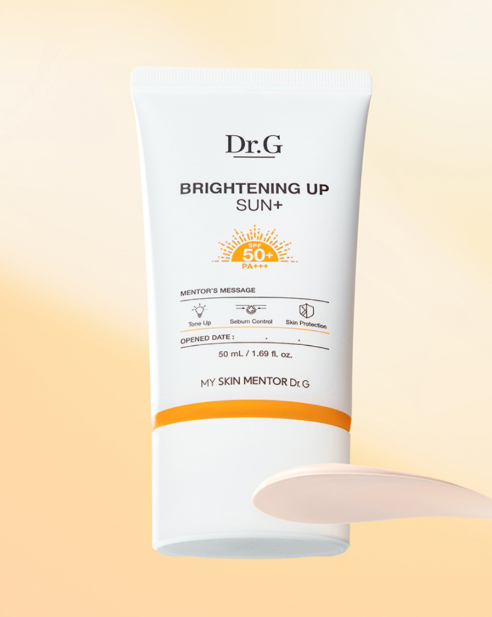 [Dr.G] Brightening Up Sun Plus 50ml | 5-Layer UV Defense, Peach Tone-Up Matte, Oil-Control