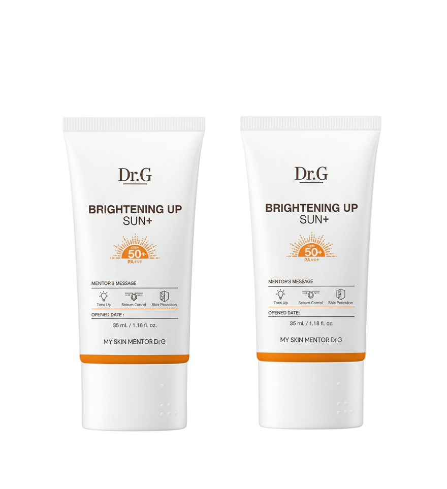 [Dr.G] Brightening Up Sun Plus 50ml (1+1 set) | 5-Layer UV Defense, Peach Tone-Up Matte, Oil-Control