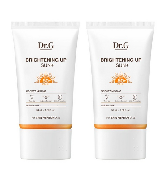 [Dr.G] Brightening Up Sun Plus 50mL (1+1 set) | 5-Layer UV Defense, Peach Tone-Up Matte, Oil-Control