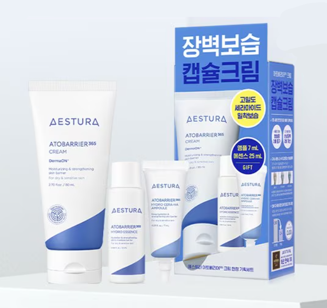 [Aestura] Aestura Atobarrier 365 Cream Special Set (80ml Cream + Mini Essence & Ampoule) | Ceramide Barrier Moisturizer for Sensitive Skin