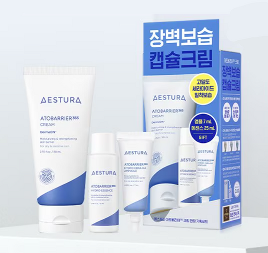 [Aestura] Aestura Atobarrier 365 Cream Special Set (80ml Cream + Mini Essence & Ampoule) | Ceramide Barrier Moisturizer for Sensitive Skin