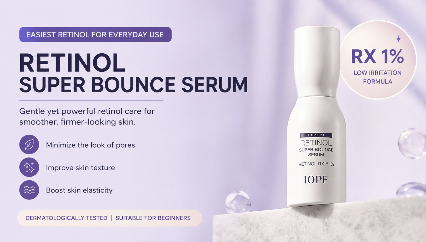 [IOPE] Retinol Super Bounce Serum 30ml | Smooth, Firm-Looking Glow