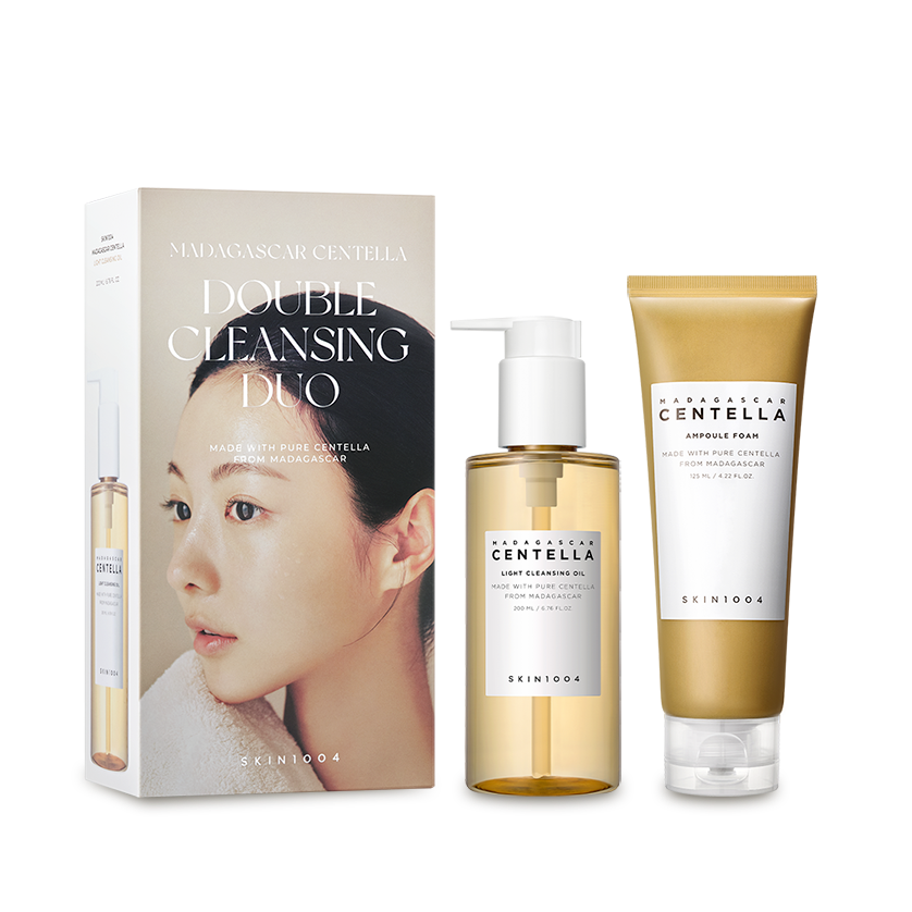 [Skin1004] Madagascar Centella Double Cleansing Duo – Sensitive Barrier-Friendly Set, Ampoule Foam & Light Cleansing Oil