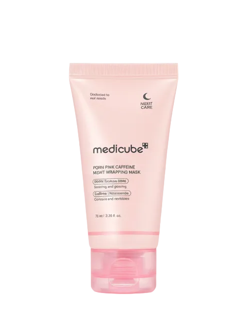 [medicube] PDRN Pink Caffeine Night Wrapping Mask 75ml | Firming, Glow, Overnight Barrier Care